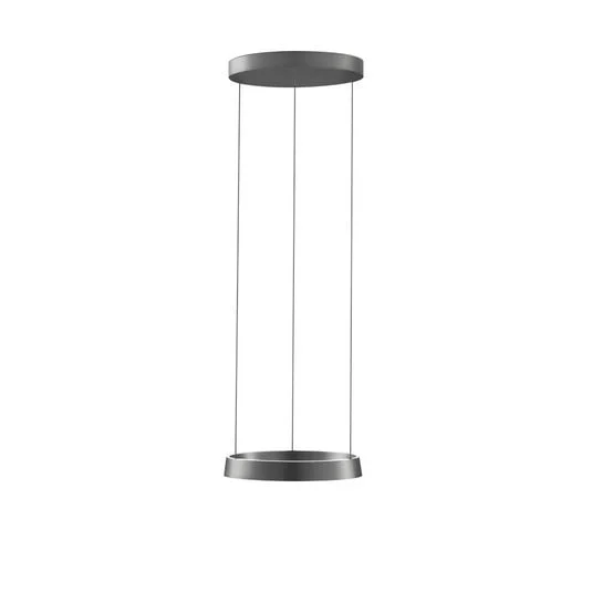 Lámpara colgante LED Edge Round, titanio, Ø40 cm, Smart - Light-Point