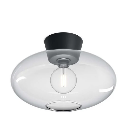 Bullo Lámpara de Techo XL Ø38 Matt Black/Clear - Belid