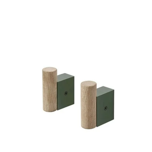 Attach Hook Set of 2 Oak/Oscuro Green - Muuto