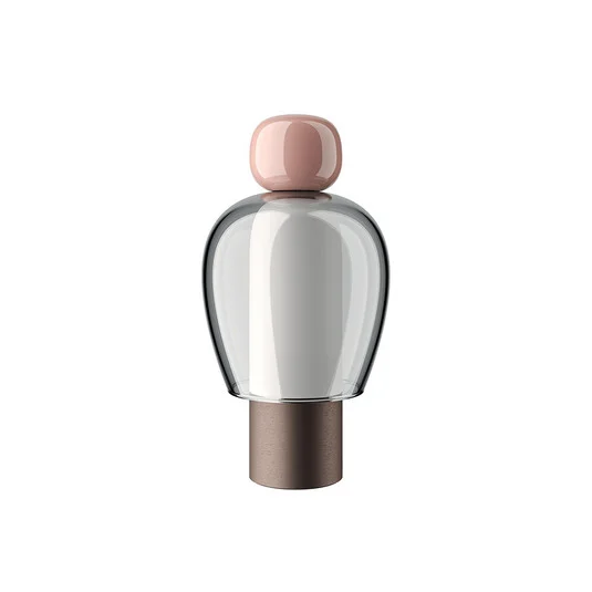 Lámpara de mesa Easy Peasy ToGo, rosa/gris/bronce, 24 cm - Lodes