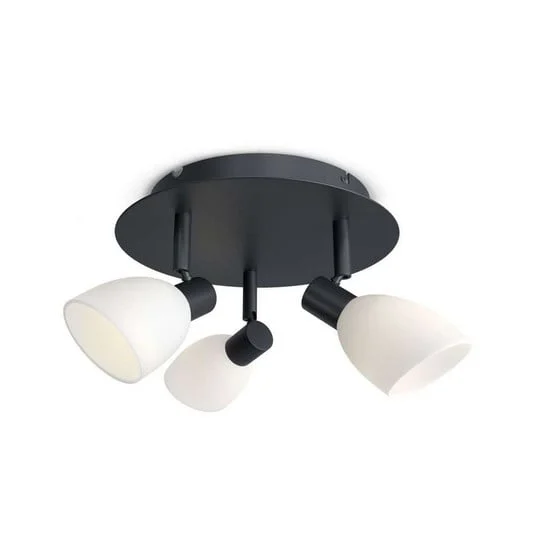 Cut 3 Lámpara de Techo Round Black/Opal - Herstal