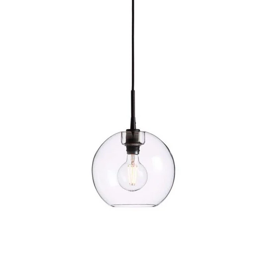 Gloria Lámpara Colgante Ø260 Negro/Vidrio Transparente - Belid