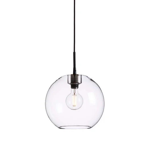 Gloria Lámpara Colgante Ø320 Negro/Vidrio Transparente - Belid