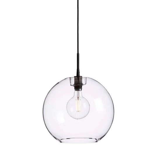 Gloria Lámpara Colgante Ø380 Negro/Vidrio Transparente - Belid