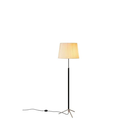 Lámpara de pie Pie de Salón G1 cromada/beige, Ø40 cm - Santa & Cole