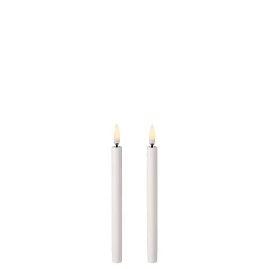Vela cónica Mini LED 2 uds. 1,3 x 13 cm blanco - Uyuni Lighting