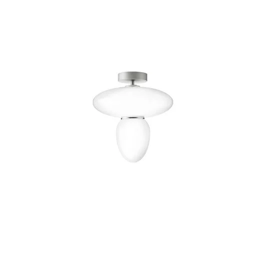 Plafón Rizzatto 42, plateada/ópica, Ø 40 cm - Nuura