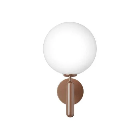 Aplique para exterior Nuura Miira, Ø 20 cm, bronce oscuro/ópal