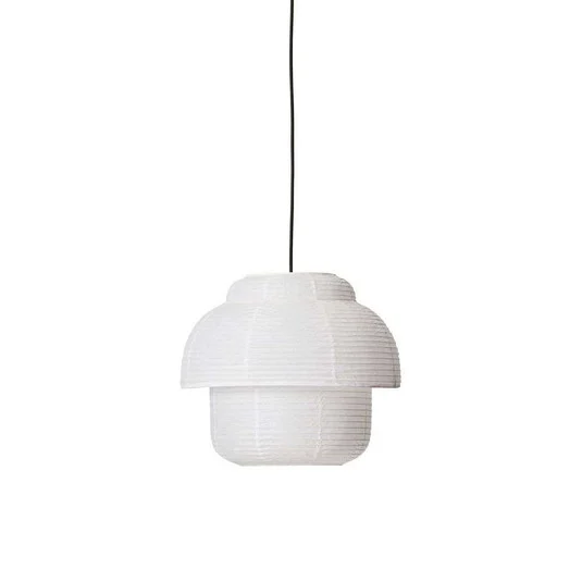 Papier Double Lámpara Colgante Ø40 White - Made By Hand