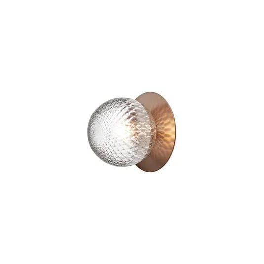 Aplique de pared Nuura Liila 1, Ø 16,5 cm, IP44, bronce/transparente