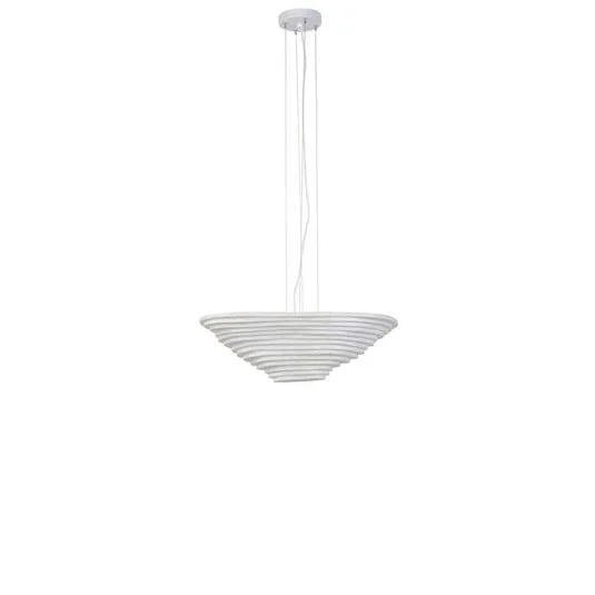 Lámpara colgante Nebulis S, longitud 58 cm, blanca, seda - Forestier