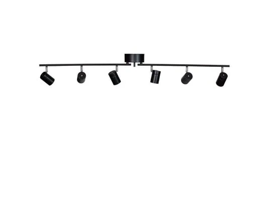 Plafón Correct, negro, 6 luces, metal, GU10 - By Rydéns