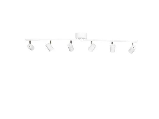 Plafón Correct, blanco, con 6 luces, de metal, GU10 - By Rydéns