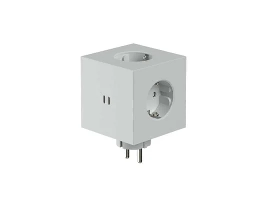 SQUARE 2: regleta, gris, 3 tomas Schuko y 2 puertos USB - AVOLT
