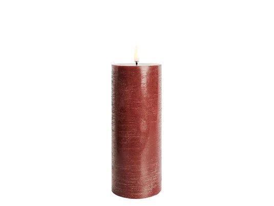 Vela cilíndrica LED 7,8 x 20,3 cm rojo rústico - Uyuni Lighting