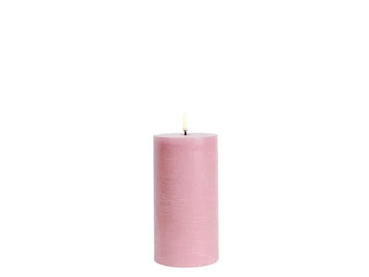 Vela cilíndrica LED 7,8 x 15,2 cm rosa rústico - Uyuni Lighting