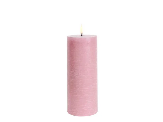 Vela cilíndrica LED 7,8 x 20,3 cm rosa rústico - Uyuni Lighting