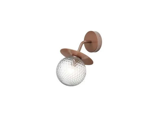 Aplique de exterior Nuura Liila, ancho 16 cm, bronce/transparente