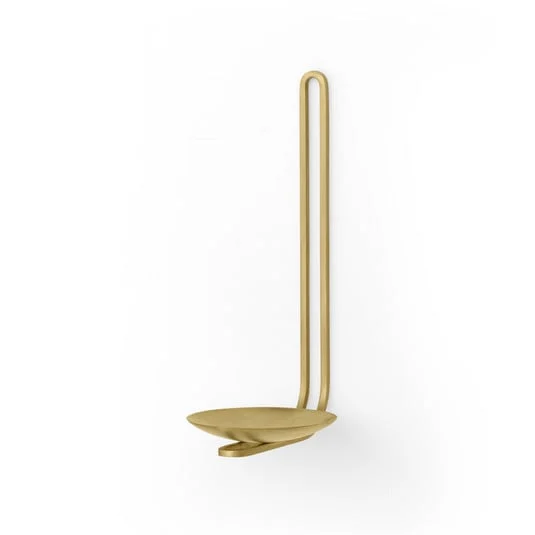Portavelas de pared Clip, altura 20 cm, latón - Audo