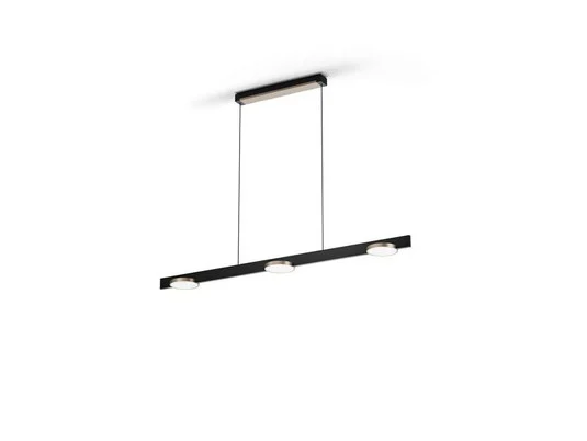 Lámpara colgante lineal Inlay S1250, negro/dorado - Light-Point