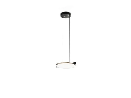 Lámpara colgante Inlay S2 Disc Ø34,2 cm, negro/dorado - Light-Point