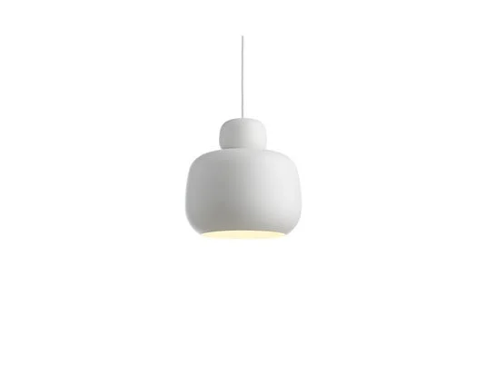 Lámpara colgante Stone grande, blanca, metal, Ø 24 cm - Woud