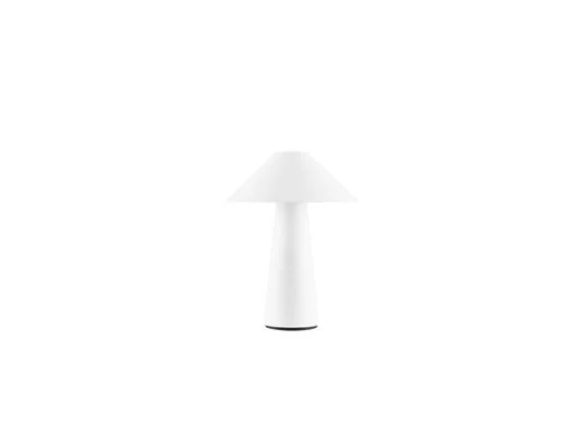 Lámpara de mesa recargable Cannes de Globen Lighting, blanca, 26 cm, IP44