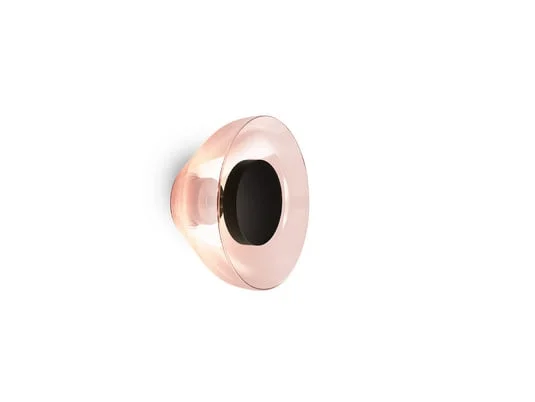 Aplique de pared LED MARSET Aura, Ø 18 cm, encendido/apagado, cobre