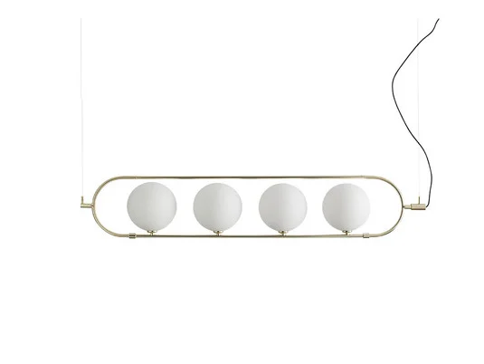 Lámpara colgante Abbacus 4, dorada, 4 luces - Aromas del Campo