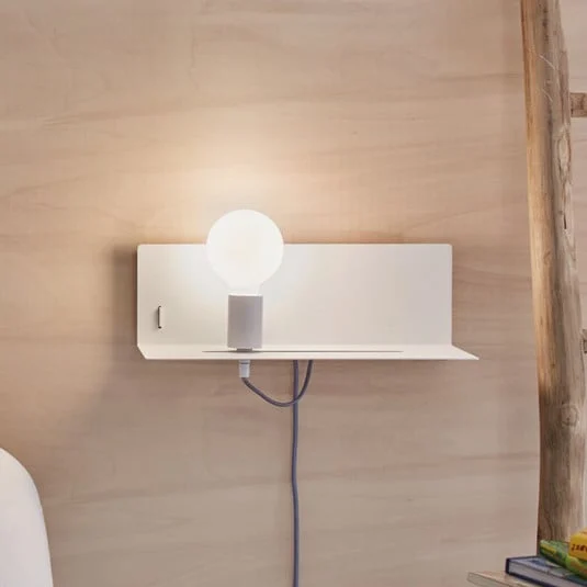 Aplique de pared Paulmann Devara, blanca, 40 cm E27 Puerto USB