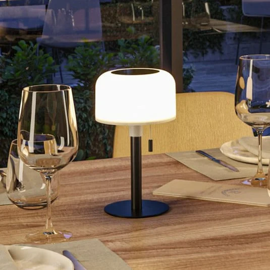 lámpara de mesa LED solar Bartja de Paulmann, negra, IP44 atenuable