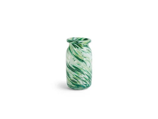 Splash Vase Roll Neck Small Green Swirl - Hay