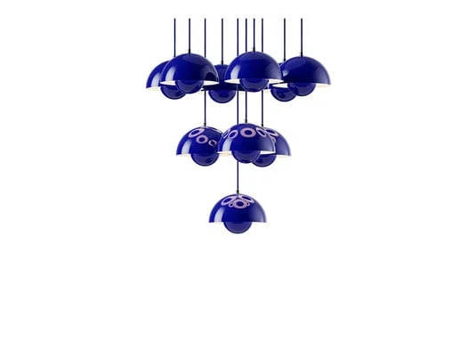 Lámpara de araña Flowerpot VP10 Ø53 azul crepuscular - &Tradition