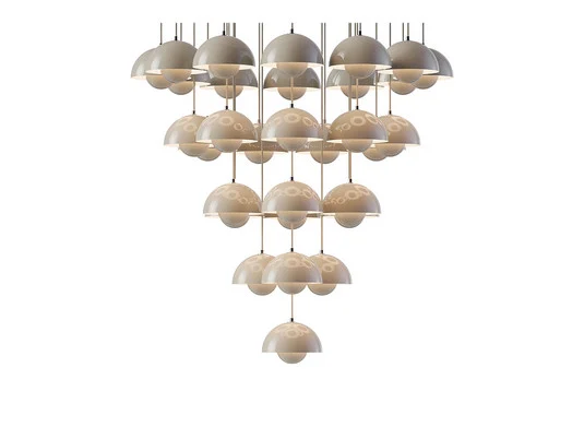 Lámpara de araña Flowerpot VP10 Ø89 gris-beige - &Tradition