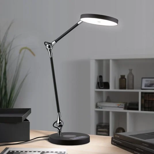 lámpara de mesa LED Paulmann Numis, negra, atenuable, CCT
