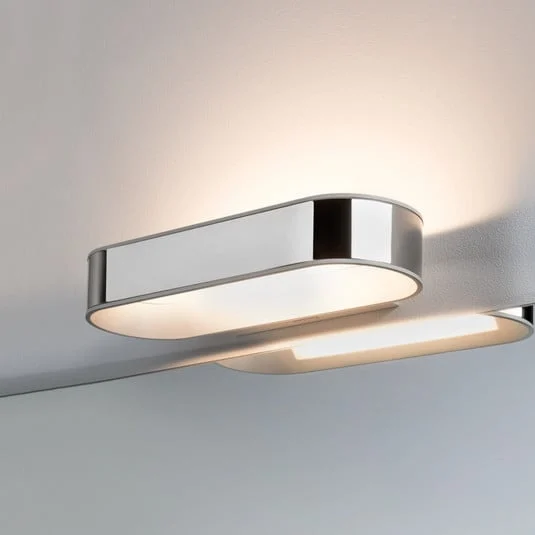 Aplique de pared LED Paulmann Agena, cromado, 31 cm, IP44, atenuable