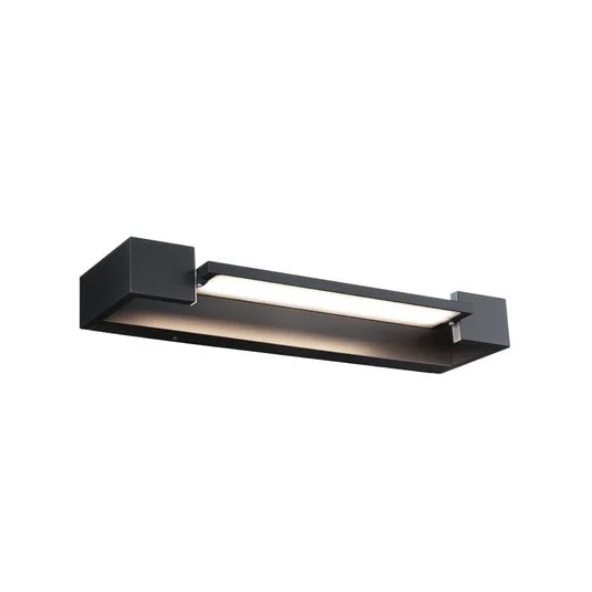 Aplique de pared LED Lucille de Paulmann, negro, 40 cm, IP44, atenuable