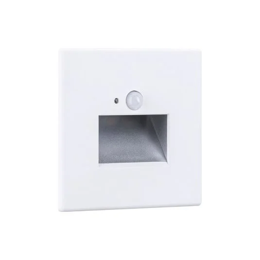 Aplique LED con sensor para empotrar en pared Edge Quadro de Paulmann, blanca,