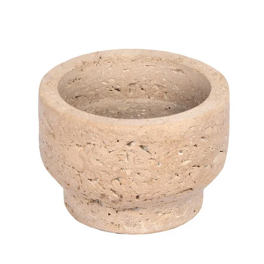 Travertine Portavelas 8x5 cm Desert Beige - Uyuni Lighting