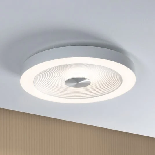 lámpara LED de techo Paulmann Volea, blanco/plata Ø 40 cm IP44 atenuable