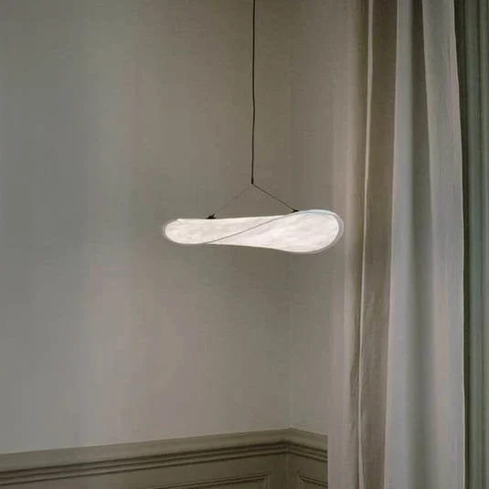 Lámpara colgante LED Tense de New Works, Ø 55 cm, blanca, atenuable
