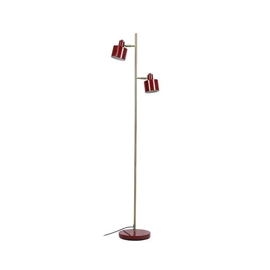 Lámpara de pie Dyberg Larsen Ocean, rojo oscuro, 160 cm, 2 luces.