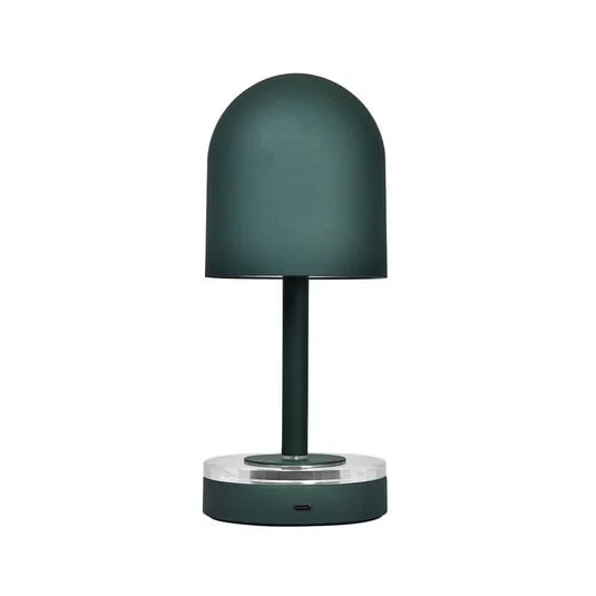 Lámpara recargable Luceo de AYTM, verde bosque, metal, 24 cm, atenuable, IP44