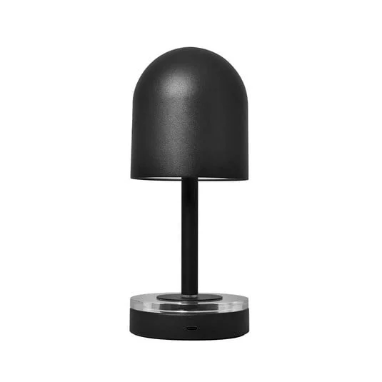 Lámpara recargable Luceo de AYTM, negra, metal, 24 cm, atenuable, IP44