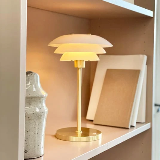 Lámpara de mesa LED recargable DL20 de Dyberg Larsen, altura 30 cm, cristal