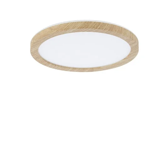 Panel LED Atria Shine, Ø 19 cm, acabado madera, IP44, 3000 K,