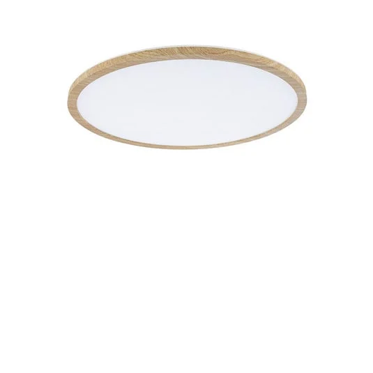Panel LED Atria Shine, Ø 42 cm, acabado madera, IP44, 4000 K,