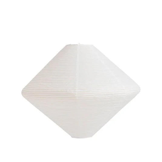 HAY Pantalla de lámpara Diamond, Ø80 cm, blanca, papel/bambú