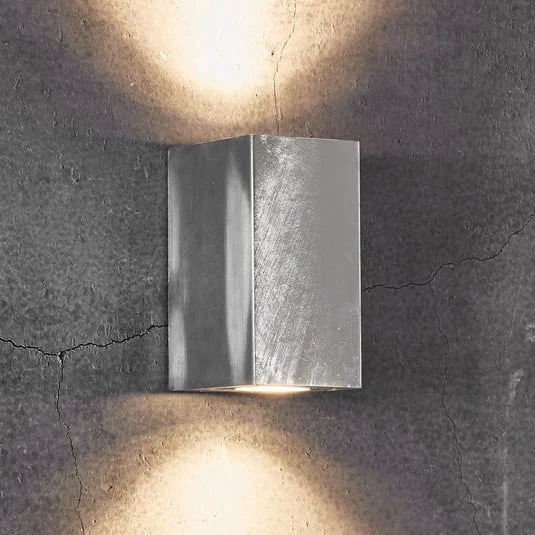 Aplique para exterior Canto Maxi Kubi 2 17 cm galvanizada