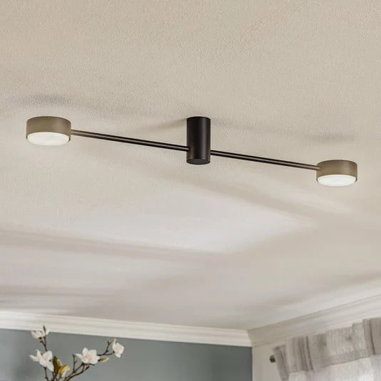 Plafón Orbit II, negro, 2 luces